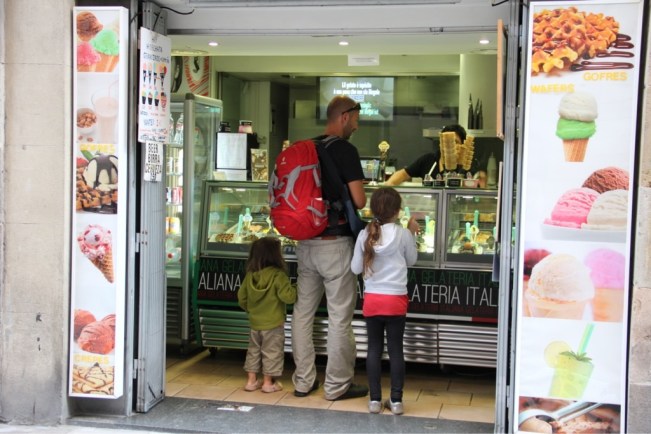 Auch Eis gibt's auf der Rambla