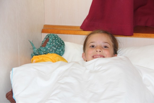 Esmeralda freut sich auf die Nacht auf der Fähre