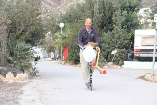Estebans Transportmittel auf dem Campingplatz