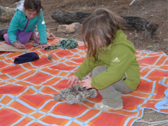 Zarte Schlange sammelt Zapfen für ein Mobile, Brüllender Wolf macht ein Schild