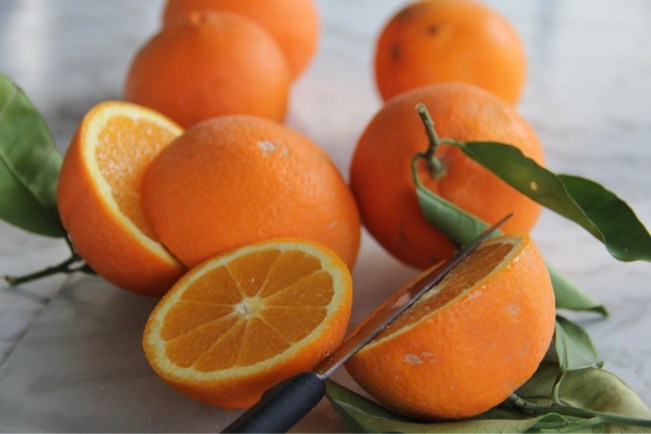 Die frischen Orangen werden uns zu Hause abgehen!