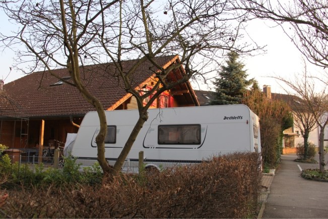 Unser privater Stellplatz bei Ulrikes Schwester